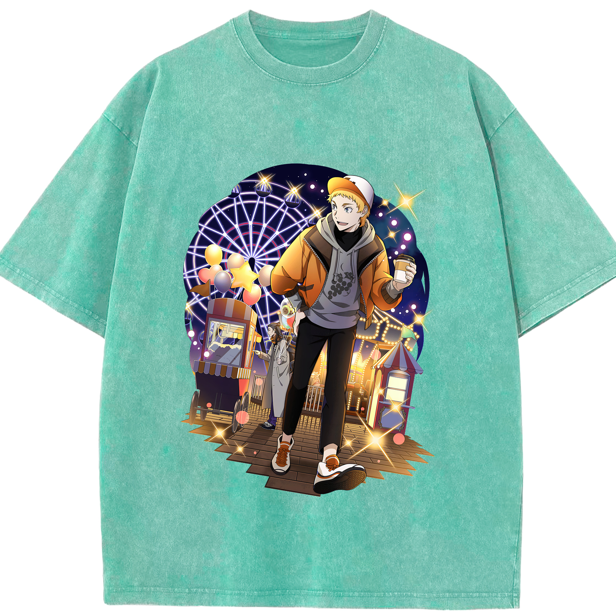 （画像用） 文豪ストレイドッグス Bungo Stray Dogs 綿100% ヴィンテージ風 半袖Tシャツ（フロントプリント）